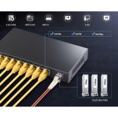 Network Yulinca Interruptor com 8 portas 10G SFP, Ethernet 2,5 GB / s