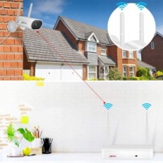 Caméra de sécurité ANGRAN 2K HD 3MP, Wi-Fi avec 4 x 3 mp caméras, jusqu'à 30 m