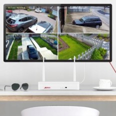 Beveiligingscamera Angran 2K HD 3MP, Wi-Fi met 4 x 3 MP-camera's, tot 30 m