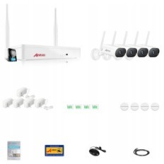 Security Camera Angran 2k HD 3MP, Wi-Fi with 4 x 3 MP cameras, up to 30 m