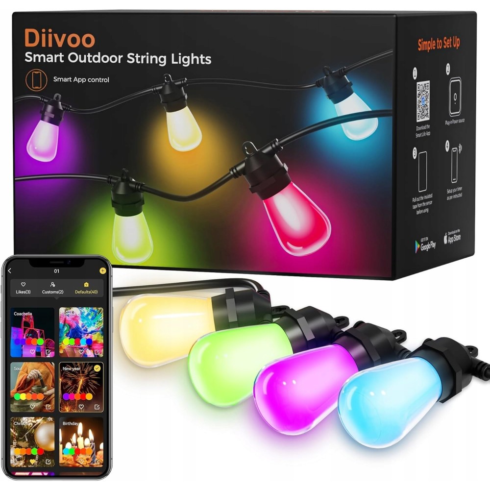 LED-lichtdiivoo, 15m met Bluetooth, IP65-applicatie, waterdicht