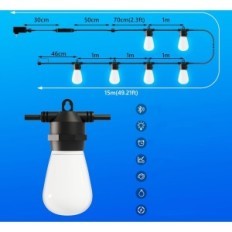 LED light Diivoo, 15m with Bluetooth, IP65 application, waterproof