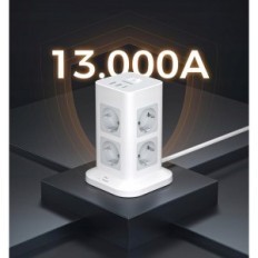 Tessan 8 vtičnice 3m 2 USB 1 USB C Przewrawczący Przątwa 2 3600W