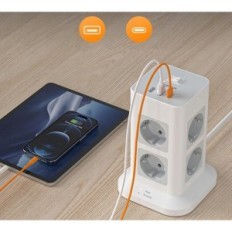 TESSAN 8 foglalat 3m 2 USB 1 USB C 3600W teljesítménykiterjesztő