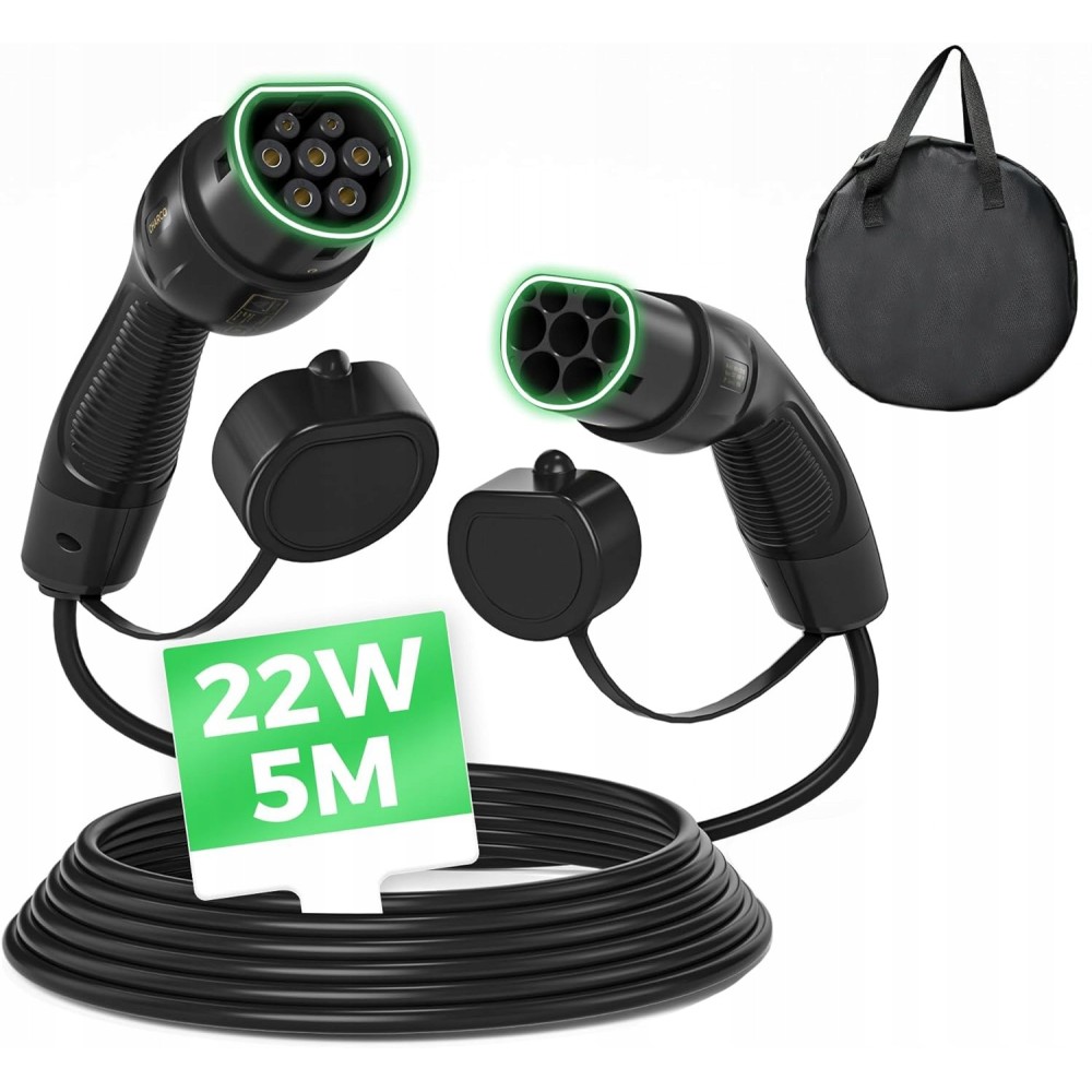 Kábel nabíjania automobilov CHARCO Typ 2, 22 kW, 5 m, 32 A s použitým vreckom