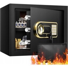Caja fuerte con bolsa con bolsa resistente al fuego para documentos 30x31x37cm 30l negro