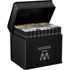 Amees Marker Set, 80 + 4 cores, cortador e fino, dica dupla
