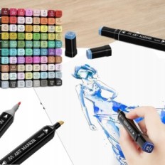 Amees Marker Set, 80 + 4 farver, cutter og tynd, dobbelt tip
