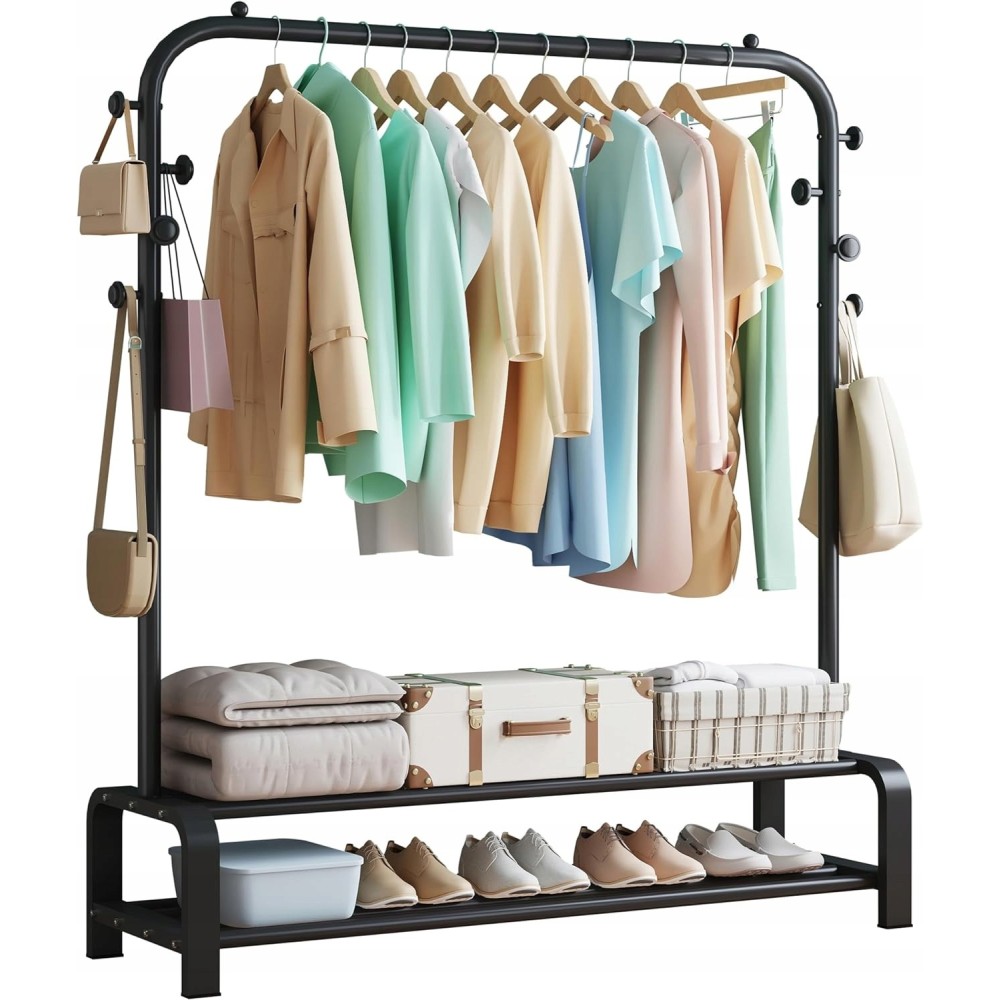 Kleerhanger Smilovia QY0016, met 6 haken 2 schoenen voor schoenen, zwart