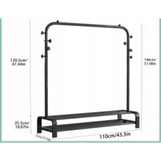 Percha de ropa Smilovia QY0016, con 6 ganchos 2 zapatos para zapatos, negro