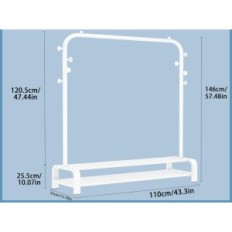 Appendiabiti Smilovii Qy0016, con 6 ganci, 2 ripiani per scarpe, bianco