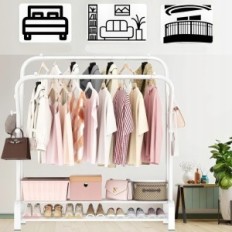 Cintre de vêtements Smilovii 3in1 avec 2 chaussures pour chaussures 110x146 cm