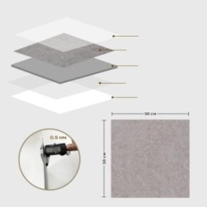 Oxdigi 30x30 cm Αυτοκόλλητη πλάκα, ανοιχτό γκρι, 50 τεμάχια, 4,5 m2