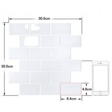 Piastrelle autoadesive a parete di yoilight per la cucina e il bagno, bianco, 10 pz.