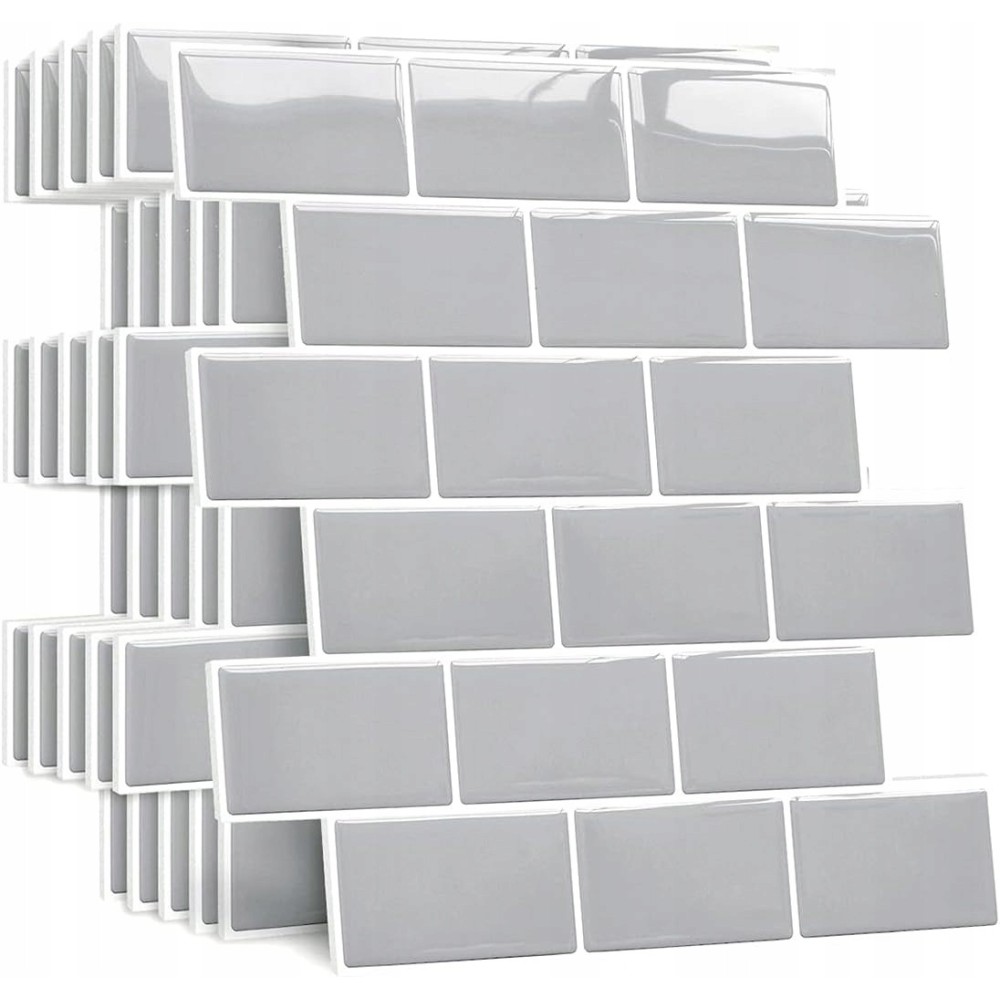 Agotación autoadhesiva 30х30 azulejos de pared, gris, 10 unids.