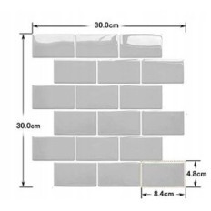 Self-adhesive YoIlight 30х30 wall tiles, gray, 10pcs.
