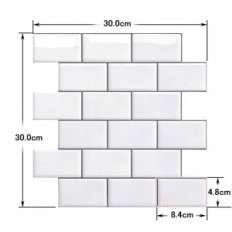 Carreaux muraux auto-adhésifs de Youillard pour la cuisine et la salle de bain, blanc, 10pcs.