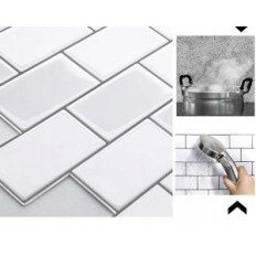 Piastrelle autoadesive a parete di yoilight per la cucina e il bagno, bianco, 10 pz.