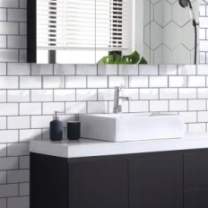 Azulejos autoadhesivos de pared de la cocina para la cocina y el baño, blanco, 10 unids.