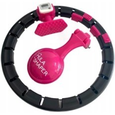 Hoelahoep met bal Hula Shaper 4-maten, zwart en roze, unisex