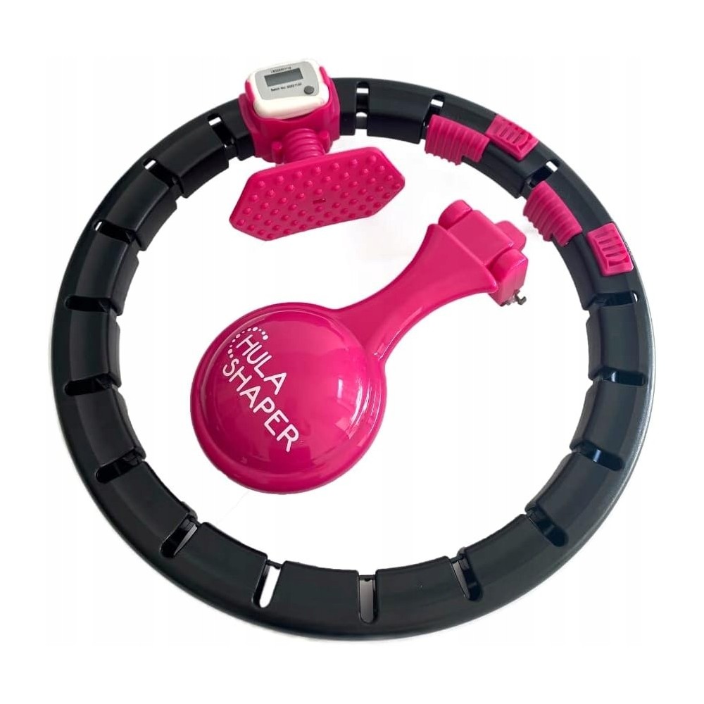 Hoelahoep met bal Hula Shaper 4-maten, zwart en roze, unisex