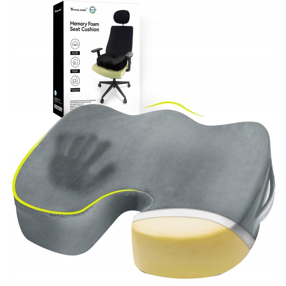 Ortopēdiskais sēdekļa spilvens Travel Ease Te-Scb02 45x36cm, Grey