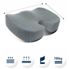 Orthopedic Seat Cushion Travel EASE TE-SCB02 45x36cm, Gray