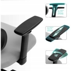 Chaise de bureau Kerdom avec tête de lit noire réglable