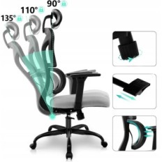 KERDOM office chair with adjustable black headboard