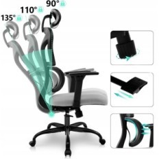 KERDOM office chair with adjustable black headboard