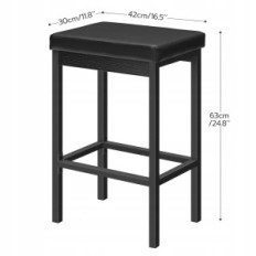 Tabourets de bar Hoobro BB21BY01, 24.8 pouces Hauteur, Noir 2 pcs.