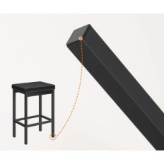 Bar stools HOOBRO BB21by01, 24.8 inch height, black 2 pcs.