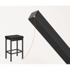 Bar stools HOOBRO BB21by01, 24.8 inch height, black 2 pcs.