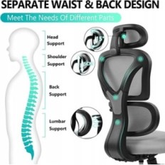 Stol ergonomisk roterende kontor kerdom kd-9070 sort