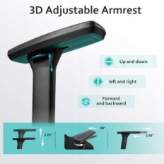 Ergonoomiline bürootool Kerdom KD-9070-F must
