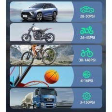 Bomba de pneu elétrico Homat venom 150 psi 17800 mAh com luz led