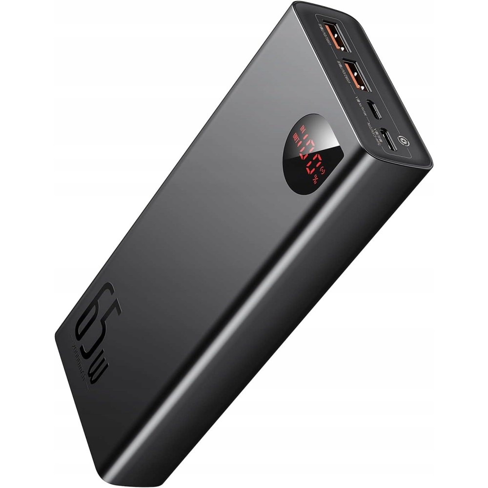 Teljesítménybank Baseus 65W 20000mAh USB C LED kijelzővel fekete
