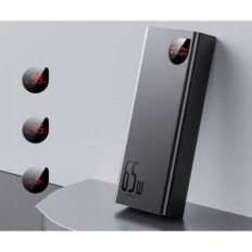 Power Bank Baseus 65W 20000mAh USB C z wyświetlaczem LED czarny