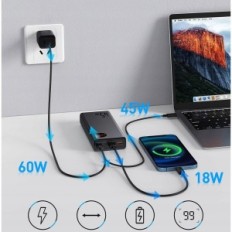 Banco de energía Baseus 65W 20000mAh USB C con pantalla LED