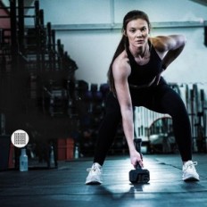 Kettlebell Tribe voda 7kg, litega železa, črna barva