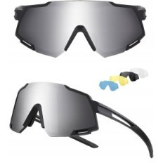 Jundingyun Sportbrille mit 5 entfernbaren Objektiven, 100% UV