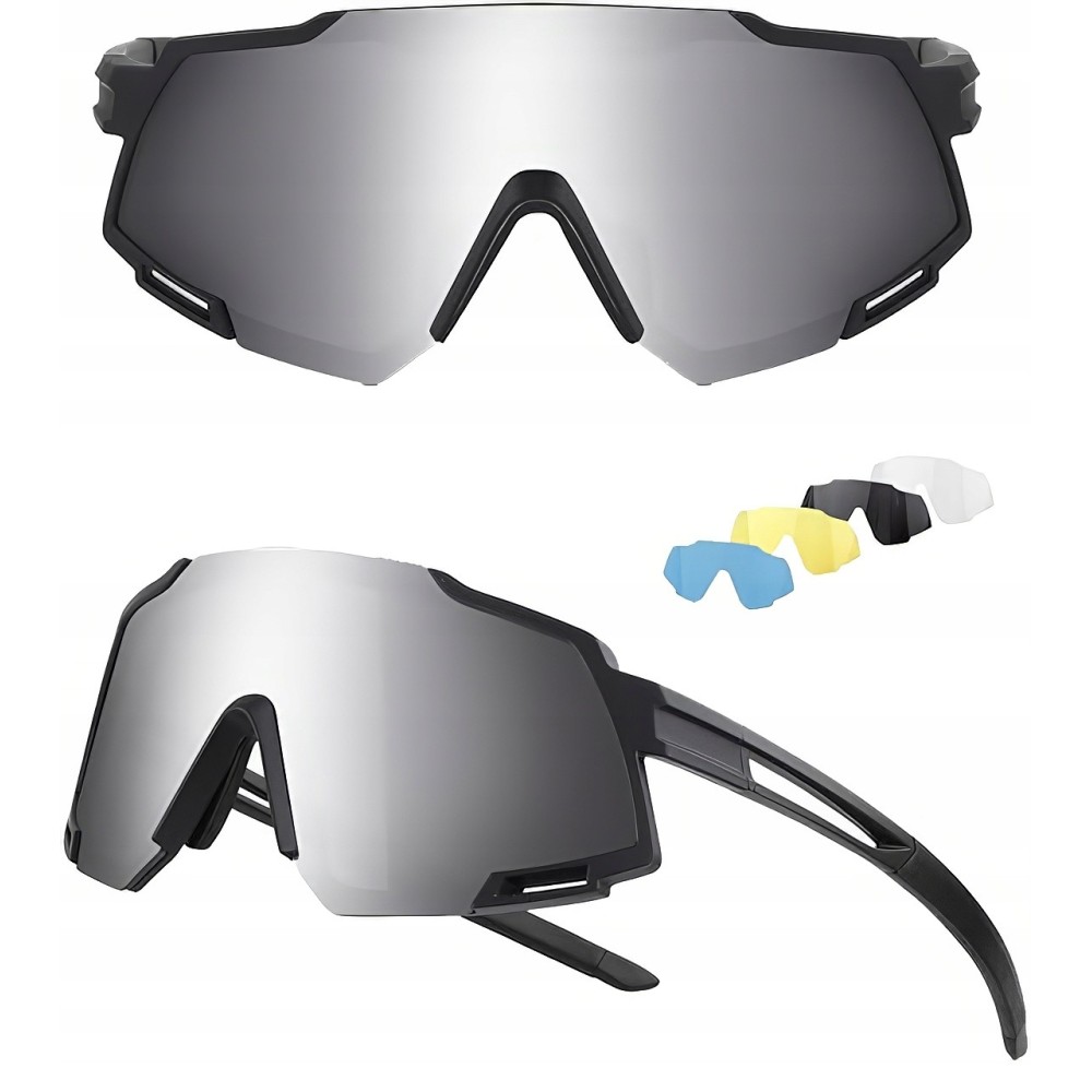 Jundingyun Sportbrille mit 5 entfernbaren Objektiven, 100% UV