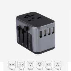 Adaptador de adaptador Tessan Adaptador Mundo Socket 633F negro