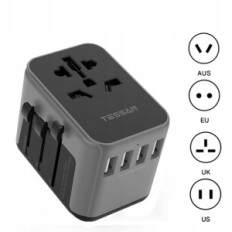 Tessan adapter Adapter Svetovni adapter vtičnica 633f črna