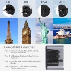 Adaptador do adaptador Tessan Soquete do adaptador mundial 633F preto