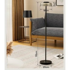 Gulvlampe Henzin FL05 til stue og soveværelse, RGB, sort 550 lm