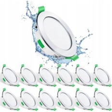 Strålkastare LED Alusso för inbyggd 230V 7W IP44 3000 K / 4000K / 6500 K 12 stycken
