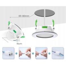 Priekinis žibintas, "Alusso" įmontuota 230V 7W IP44 3000 K / 4000K / 6500 K 12 vienetų