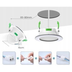 Reflektor LED ALUSSO do zabudowy 230V 7W IP44 3000 K/4000K/6500 K 12 sztuk