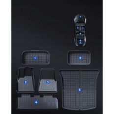 Lant rubpers voor Tesls Model y antislip waterdicht 6 stuks.